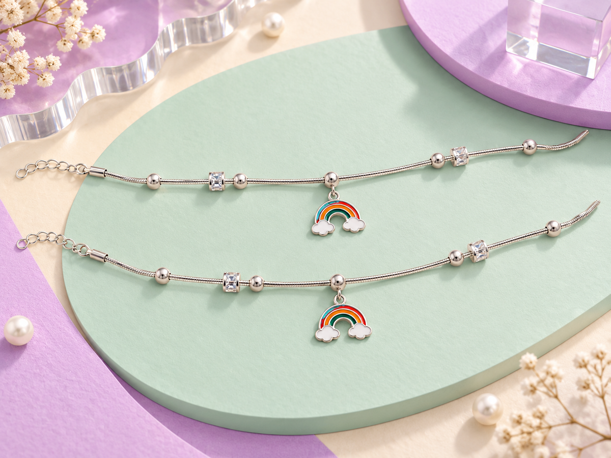 Rainbow Charm Anklet