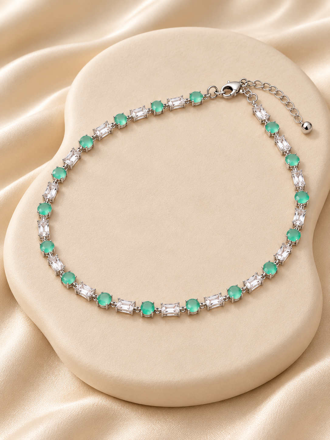 Green-Mint Zirconia Anklet