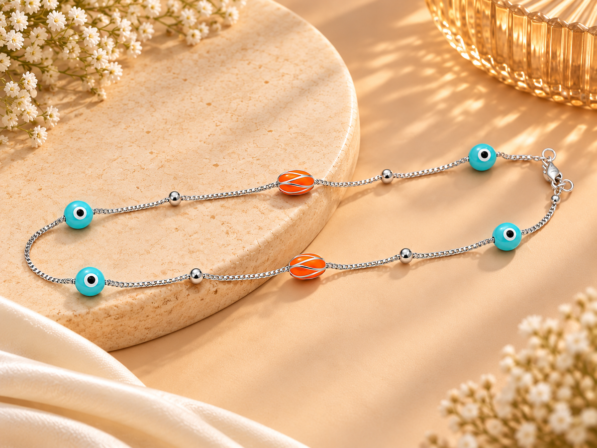 Evil-Eye Bead Anklet
