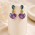 Amethyst Heart Earrings