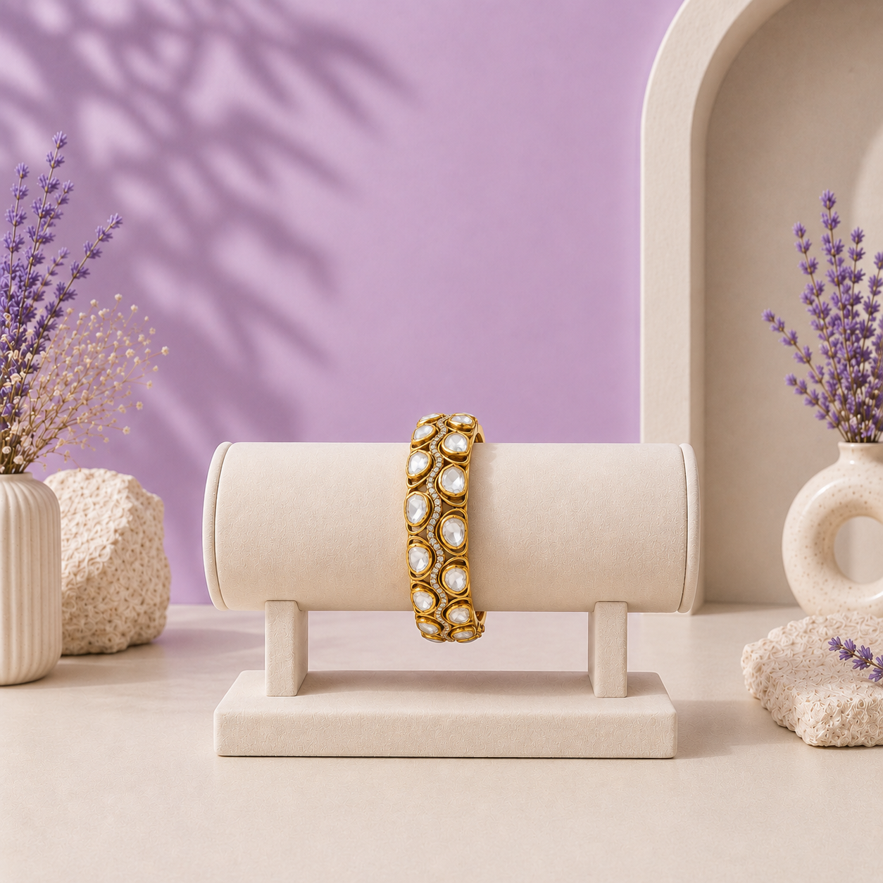 Handcrafted Polki Openable Bangles
