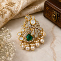 Emerald Bird Polki Brooch