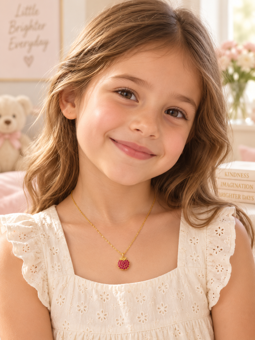 Vermeil-Apple Zirconia Necklace