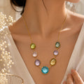 Amethyst,Citrine Amethyst Drop Necklace