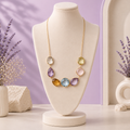 Amethyst,Citrine Amethyst Teardrop Necklace