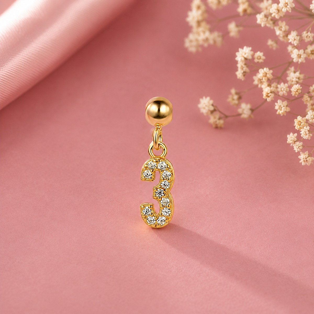 Three Zirconia Charm