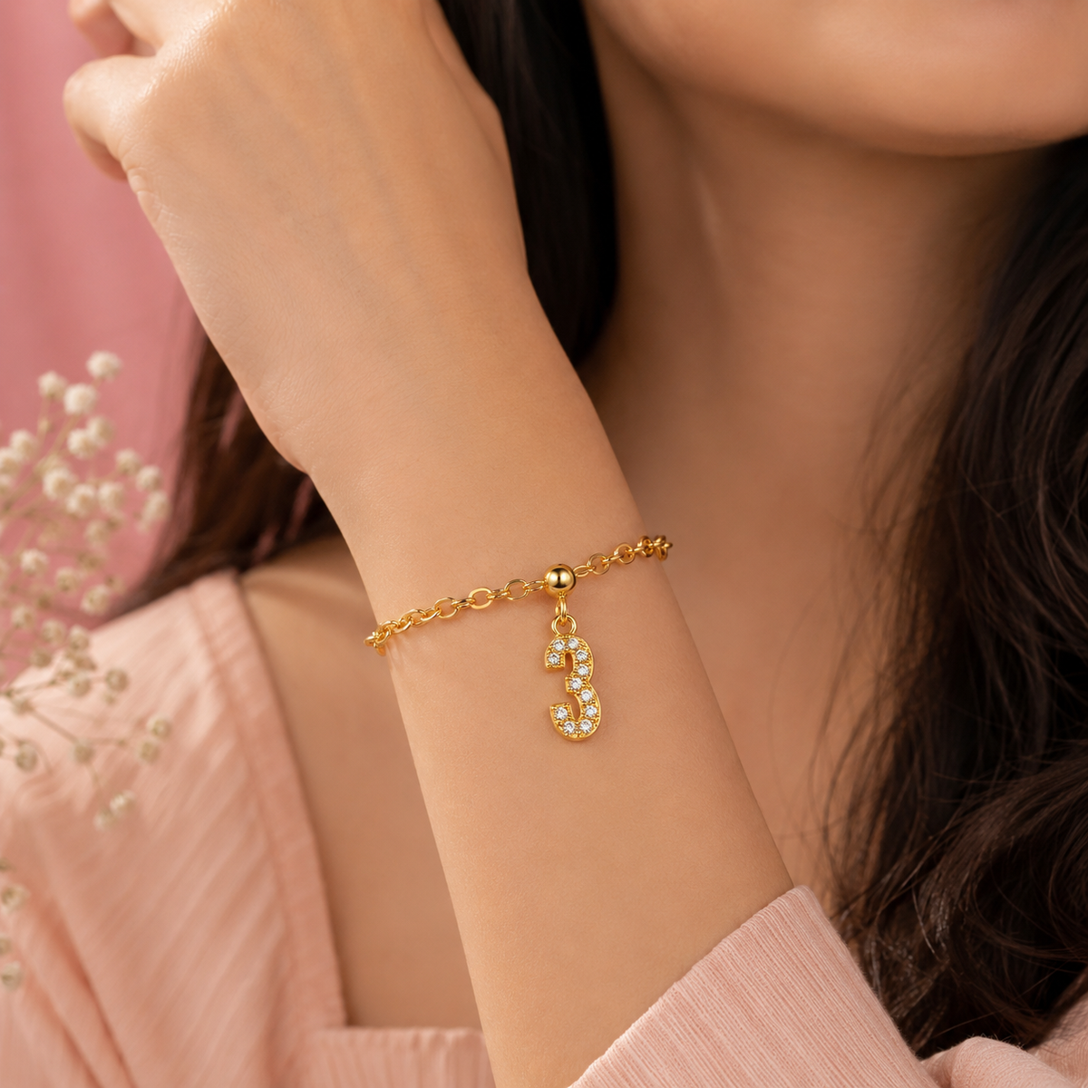 Three Zirconia Charm
