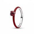 Red Heart Shape Zircon Ring