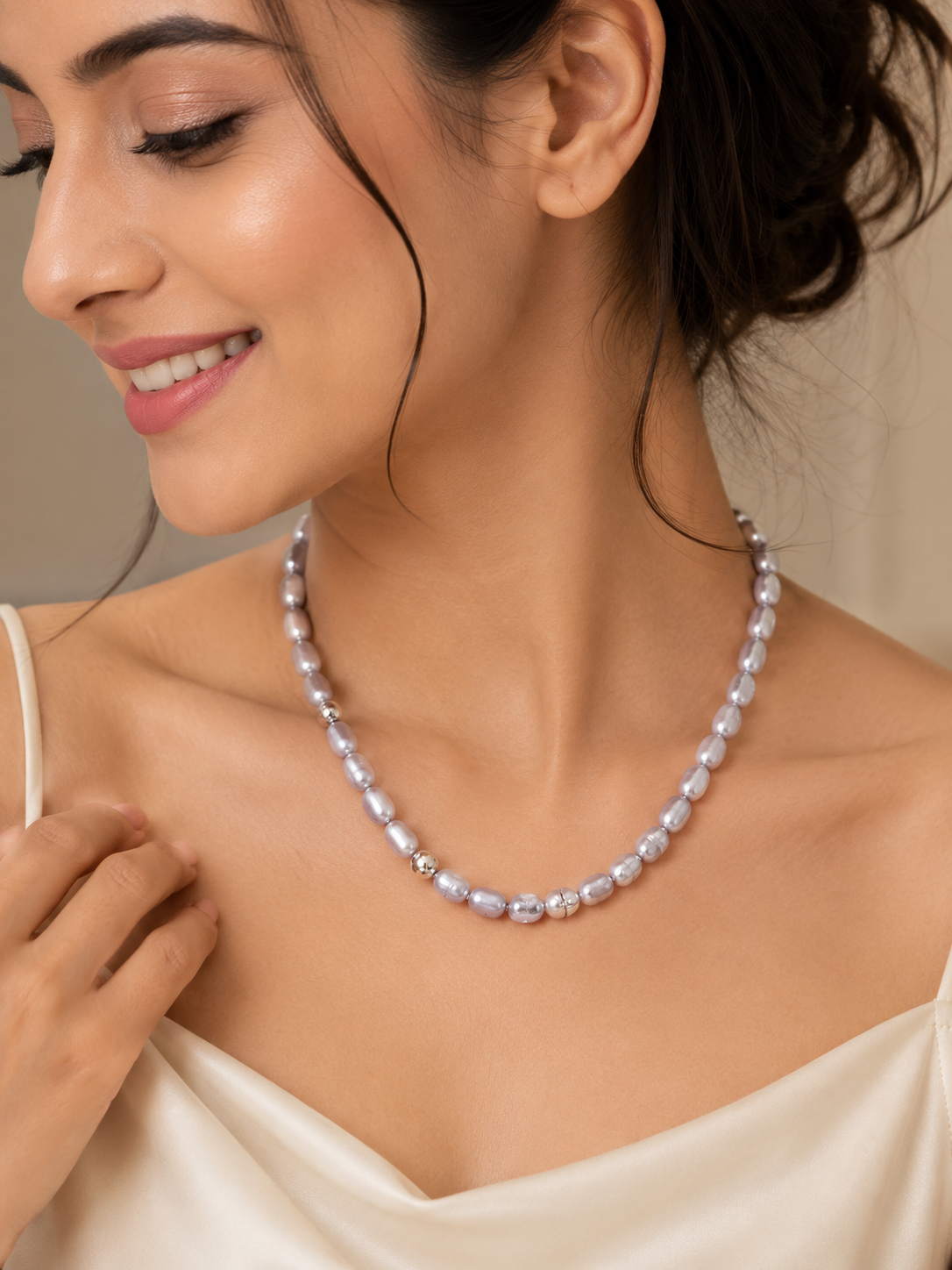 Grey Baroque Pearl Necklace