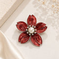 Pearl Crimson Bloom Brooch