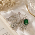 Bird Emerald Brooch