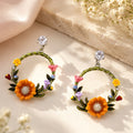 Green Natures Flower Earrings