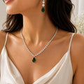 Emerald Tennis Necklace Set