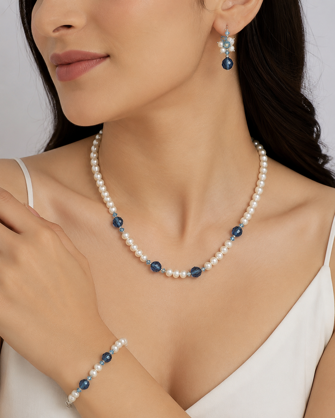 Pearl Swaroski Jewellery Set