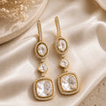 Polki Crystal Cascade Earrings