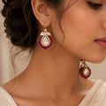 Polki Ruby Petal Earrings