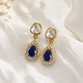 Polki Sapphire Teardrop Earrings