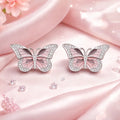 Butterfly Enamel Pink Earrings - Miora