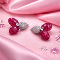 Ruby Floral Stud Earrings - Miora
