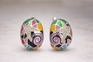Starfish Multicolour Enamel Earrings - Miora