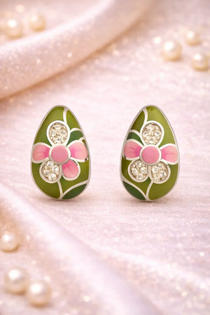 Enamel Floral Earrings - Miora