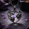 Heart Skull Chain & Pendant