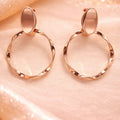 Rose Gold Plated Twisted Hoop Earrings - Miora