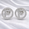 Brand inspired F Zirconia Stud Earrings - Miora