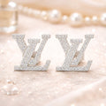Brand inspired L Zirconia Stud Earrings - Miora