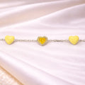Heart Enamel Baby Bracelet | Yellow & Pink