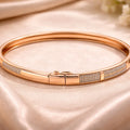 Elegant Rose Gold Plated Bangle with Crystal Accents