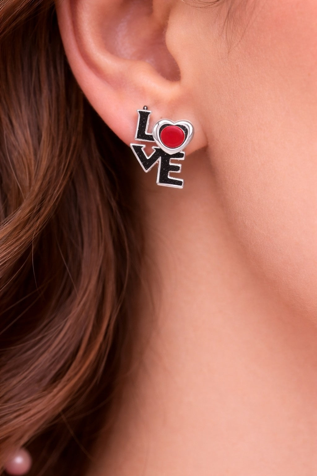 White Love Stud Earrings