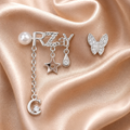 Mismatched “CRAZY” Butterfly Pearl Drop Earrings