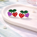 Red Strawberries Stud Earrings