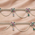 Traditional  Payal with Ruby & Emerald Stone Detailing