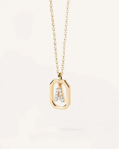 Initial Alphabet Pendant Necklace | A-Z Letters | Gold Plated