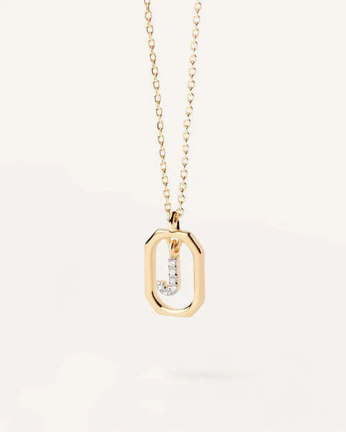 Initial Alphabet Pendant Necklace | A-Z Letters | Gold Plated
