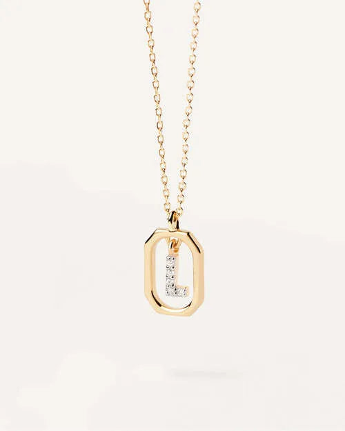 Initial Alphabet Pendant Necklace | A-Z Letters | Gold Plated