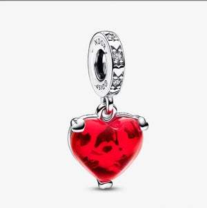 Red Heart Charm Ruby Enamel - Miora