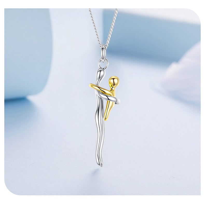 Mother & Child Embrace Necklace