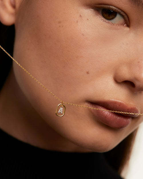 Initial Alphabet Pendant Necklace | A-Z Letters | Gold Plated