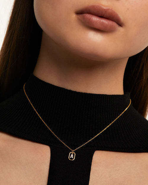 Initial Alphabet Pendant Necklace | A-Z Letters | Gold Plated