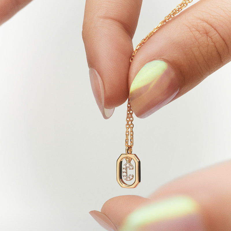 Initial Alphabet Pendant Necklace | A-Z Letters | Gold Plated