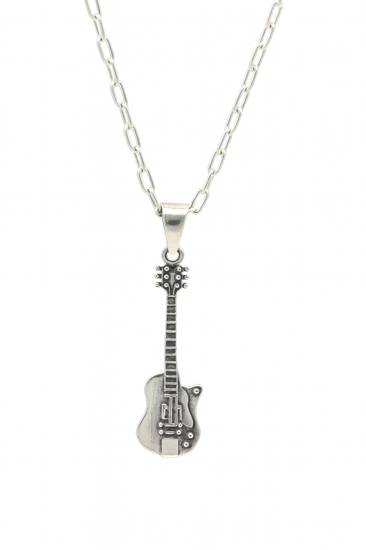 Guitar Pendant | Oxidized Finish | Music LoverÕs Jewelry for Men & Women