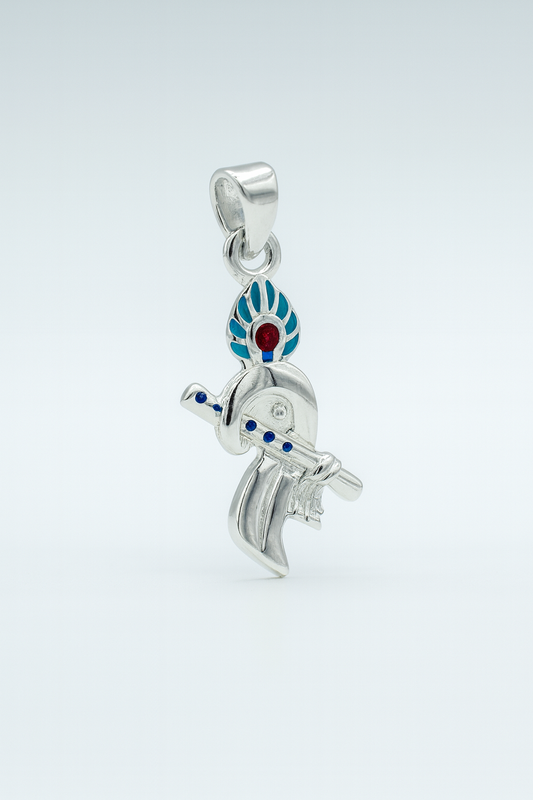 Divine Symbol Pendant Necklace | Enamel Detailed Trishul & Damru Design | Spiritual Style