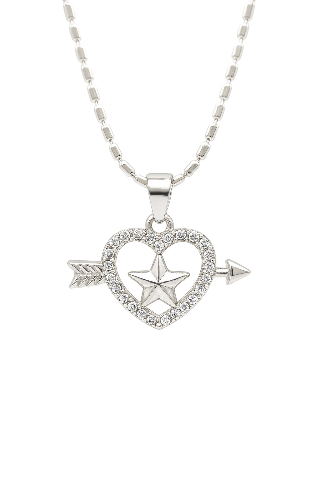 Heart & Star Arrow Pendant