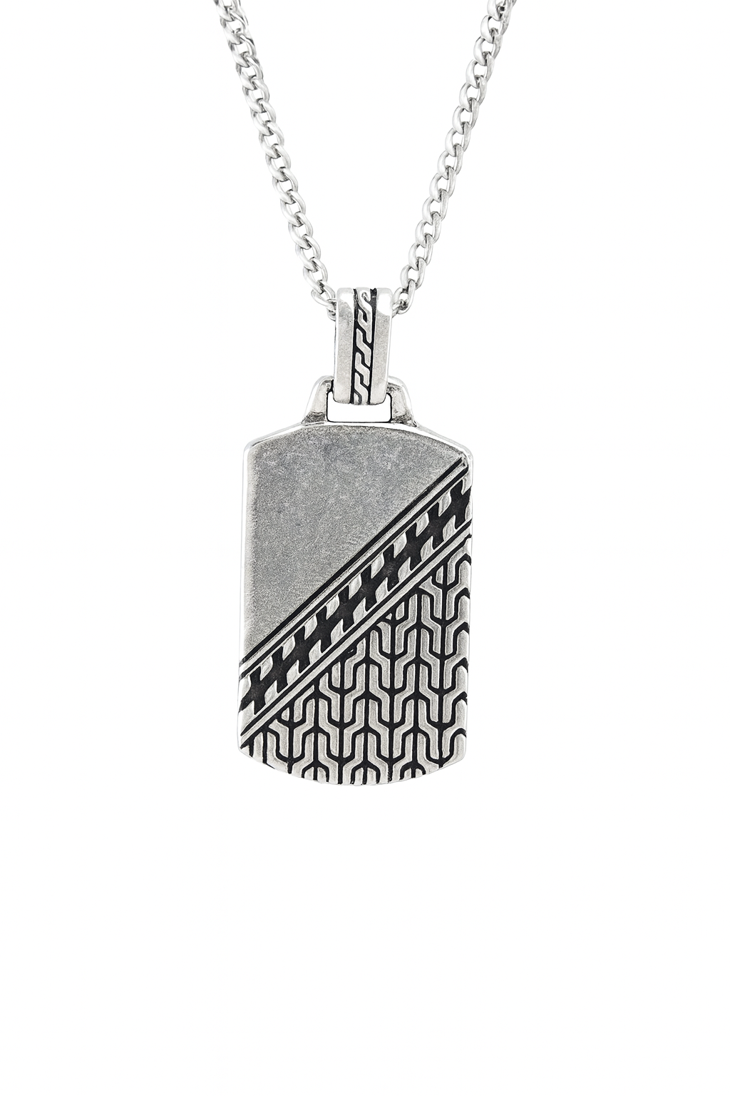 Geometric Industrial Tag Pendant