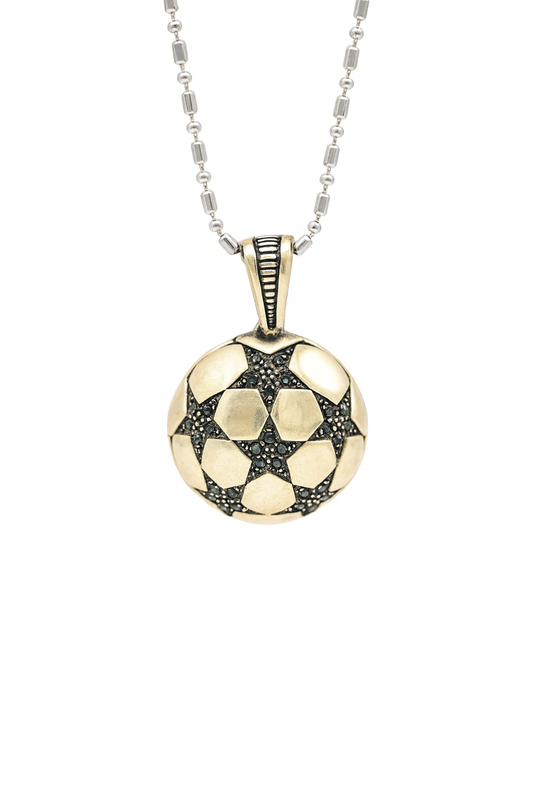 Star Soccer Ball Pendant Necklace | Sporty Unisex Pendant | Bold Modern Design for Everyday Style