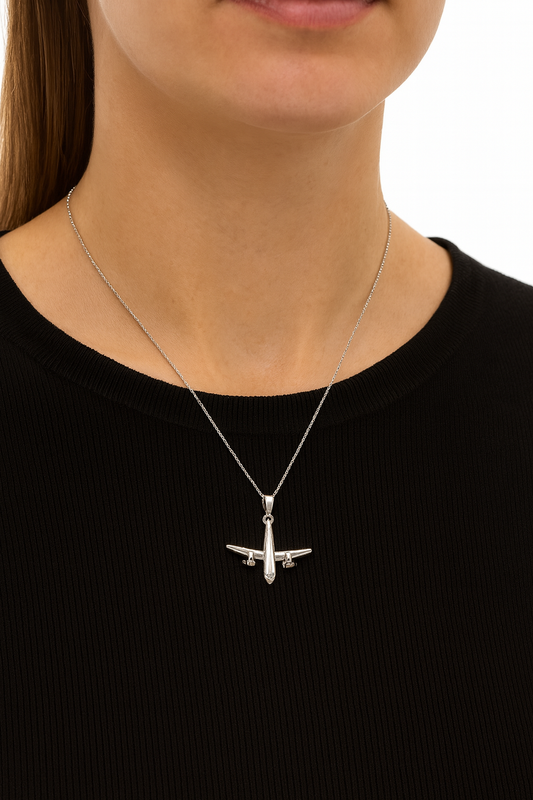 Airplane Pendant | Travel-Inspired Jewelry | Unisex Modern Design