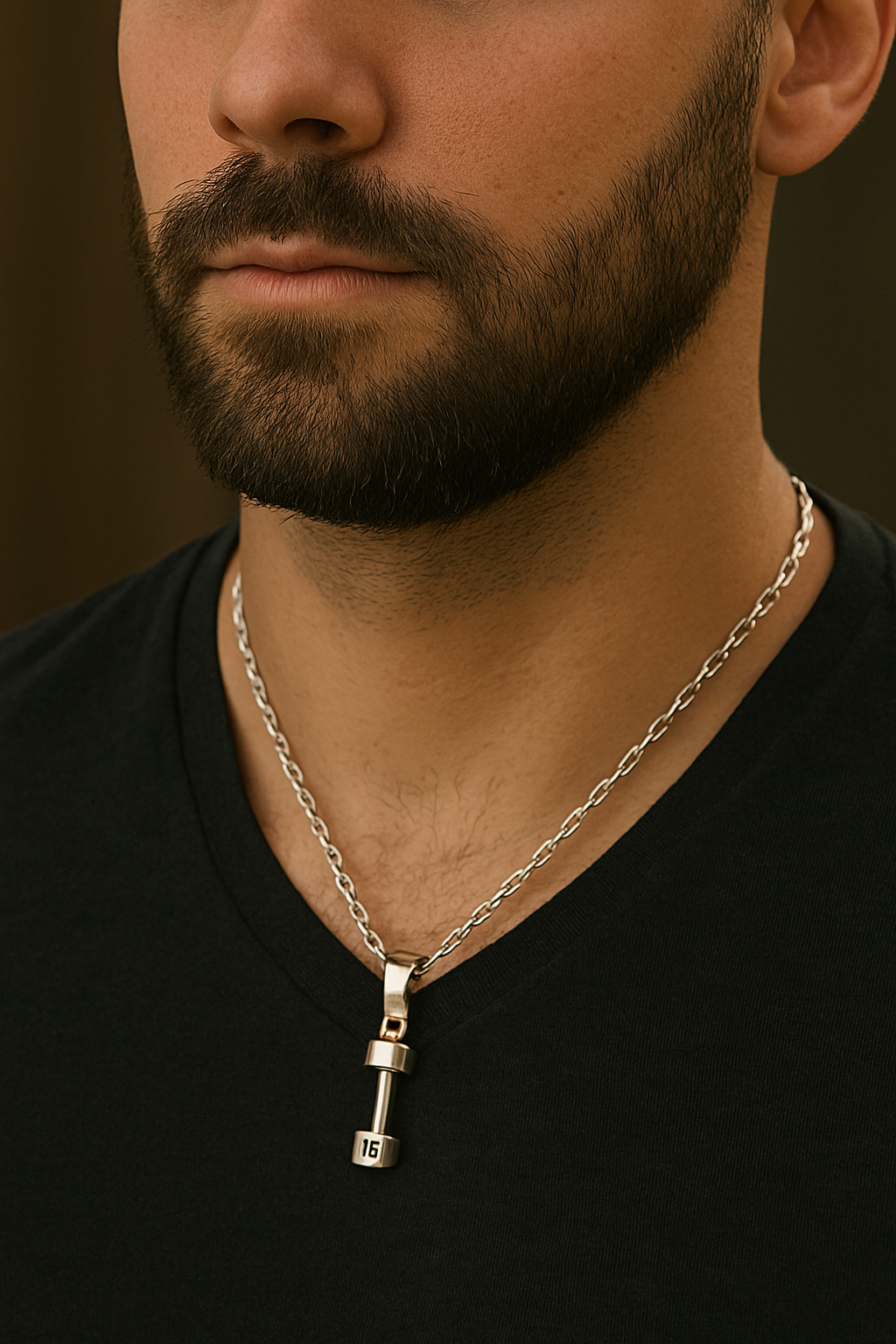 Silver Dumbbell Pendant